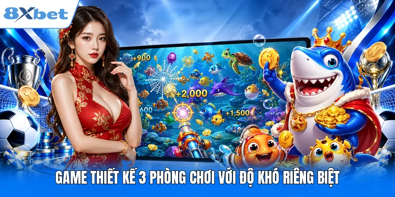 Game thiết kế 3 phòng chơi với độ khó riêng biệt
